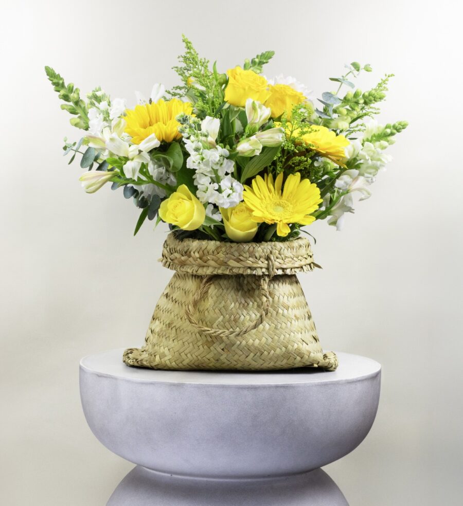 Flowers in Kete Bag
